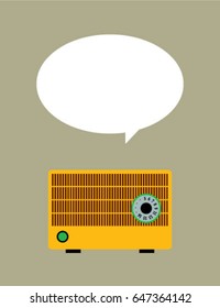 vintage radio message card vector