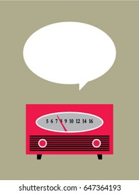 vintage radio message card vector