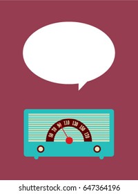 vintage radio message card vector