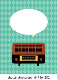 vintage radio message card vector