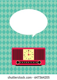 vintage radio message card vector