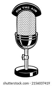 Vintage Radio Mic - Vector Illustration