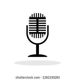 Vintage radio microphone icon in flat style. Microphone symbol for your web site design, logo, app, UI Vector EPS 10.