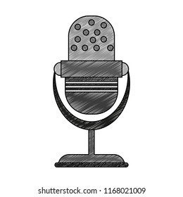 Vintage radio microphone scribble