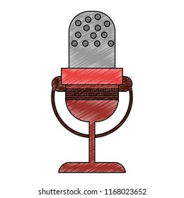 Vintage radio microphone scribble