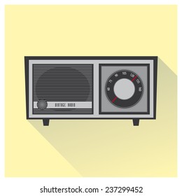 Vintage radio receptor vector illustration