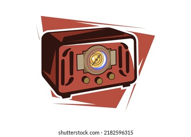 vintage radio. Retro radio. vector illustration  isolated on background. Simple radio icon Vector illustration, EPS10. - Vector.