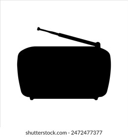 Vintage radio silhouette isolated on white background. Radio icon vector illustration design.