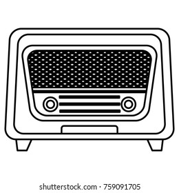 Vintage radio stereo icon vector illustration graphic design