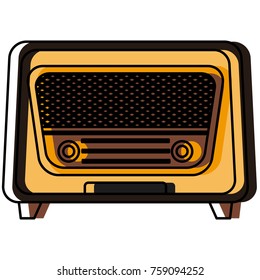 Vintage radio stereo icon vector illustration graphic design
