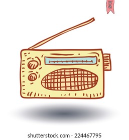 Vintage radio, vector illustration