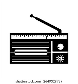vintage rádio vetor e ilustração. ícone de comunicação para aplicativos, sites e assim por diante.