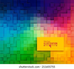 Vintage rainbow mosaic background for design. Vector illustration.