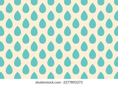 Vintage raindrop or teardrop seamless pattern vector. Water droplets fall.