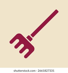 Vintage Rake red trendy useful vector Illustration design charming colorful background.eps
