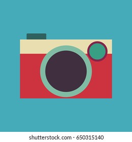 vintage rangefinder film camera colorful vector illustration