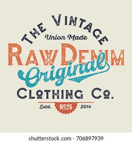 The Vintage Raw Denim - Tee Design For Print