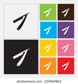 Vintage razor icon in flat design style. Vector illustration eps 10.