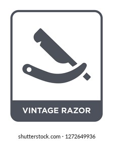 vintage razor icon vector on white background, vintage razor trendy filled icons from Beauty collection, vintage razor simple element illustration