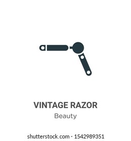 Vintage razor vector icon on white background. Flat vector vintage razor icon symbol sign from modern beauty collection for mobile concept and web apps design.