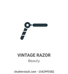 Vintage razor vector icon on white background. Flat vector vintage razor icon symbol sign from modern beauty collection for mobile concept and web apps design.