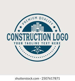 Vintage Real estate badge logo template and Constriction logo design building illustration.