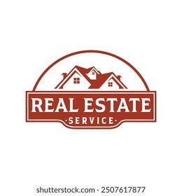 Vintage Real estate badge logo template and Constriction logo design building illustration.