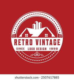 Vintage Real estate badge logo template and Constriction logo design building illustration.