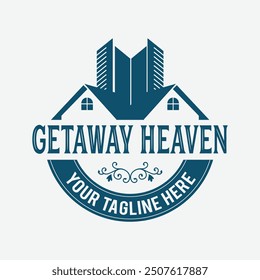 Vintage Real estate badge logo template and Constriction logo design building illustration.