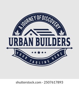 Vintage Real estate badge logo template and Constriction logo design building illustration.