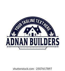 Vintage Real estate badge logo template and Constriction logo design building illustration.