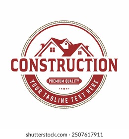 Vintage Real estate badge logo template and Constriction logo design building illustration.