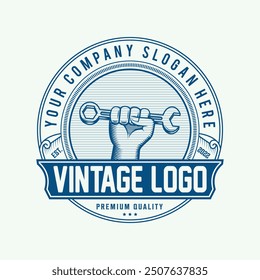 Vintage Real estate badge logo template and Constriction logo design building illustration.