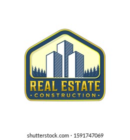 Vintage real estate logo design classic style, home house family silhouette element building 