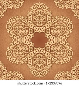 Vintage realistic seamless pattern in arabic style