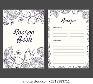 Vintage recipe card design template with fruit illustration