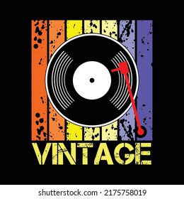 vintage, vector de icono del reproductor de registros