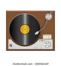 Vintage record player vector design illustration isolated on white background