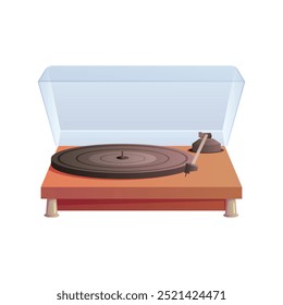 Reproductor de Antiguas para discos de vinilo, equipo retro para escuchar música de la Ilustración vectorial de la casa de empeño