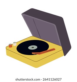 Vintage record turntable Icon. Illustration Flat Vector