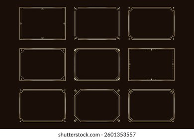 Vintage Rectangle Frames Collection. Hand Drawn Decorative Frames. Antique Elegant Book Decoration. Ideal for various creative projects and decorative applications. Vector image.