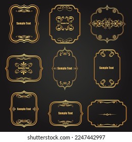 Vintage rectangular calligraphic frames retro elegant ornamental borders and filigree floral ornaments for framed certificate template