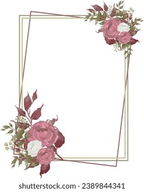  rectangular flowers Watercolor