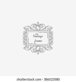 Vintage rectangular frame. Beautiful frame for your text. It can be used for decoration of the title or image.