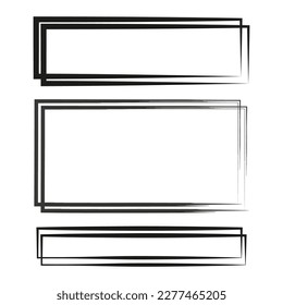 Vintage rectangular frames. Line art template. Vector illustration.
