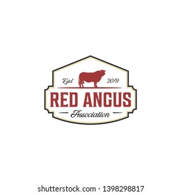 vintage red angus logo design inspirations