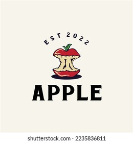 Vintage red apple logo design