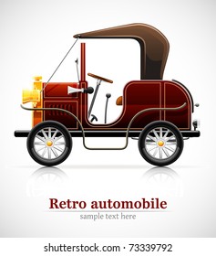 vintage red automobile vector illustration