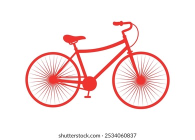 Vintage bicicleta vermelha, Vetor Flat Illustration Design