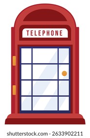 Estande telefônica britânica vermelha vintage - ícone clássico da rua do Reino Unido e ponto de referência urbano